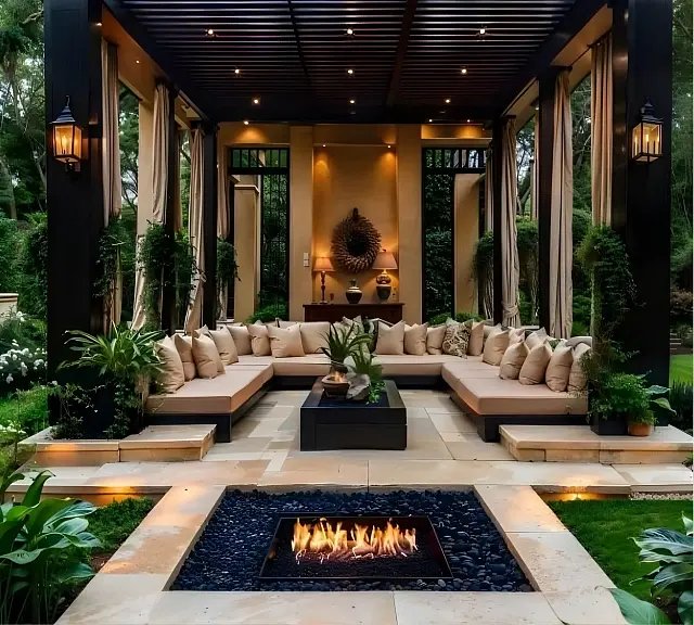 Riviera Palm Beach — outdoor lounge with fire pit